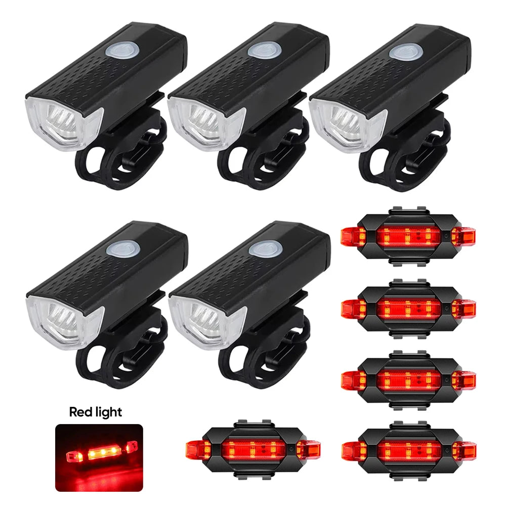 MTB Bike Front Lights USB LED Rechargeable Waterproof Mountain Bike Headlight Bicycle Safety Warning Light Cycling Accessories