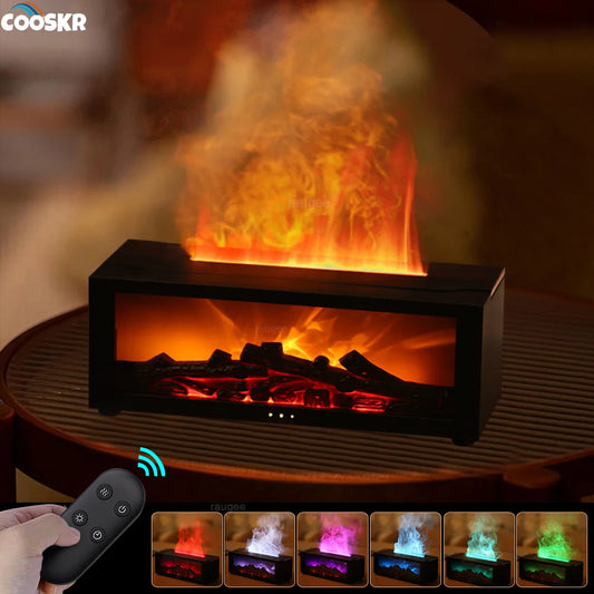 Air Humidifier & Aroma Diffuser with Flame LED Light
