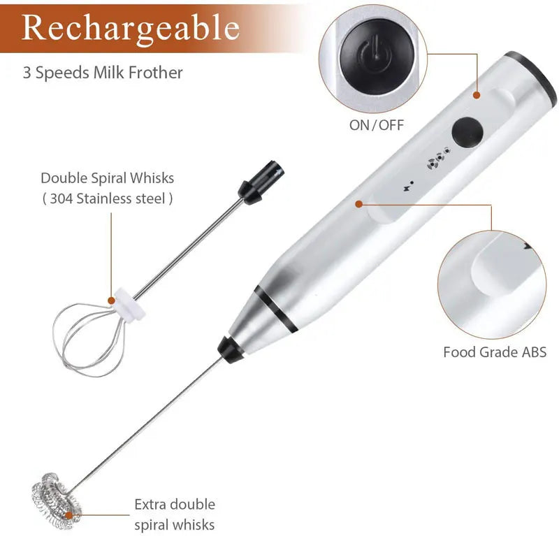Portable Mini Milk Frothers Wireless Handheld Mixer