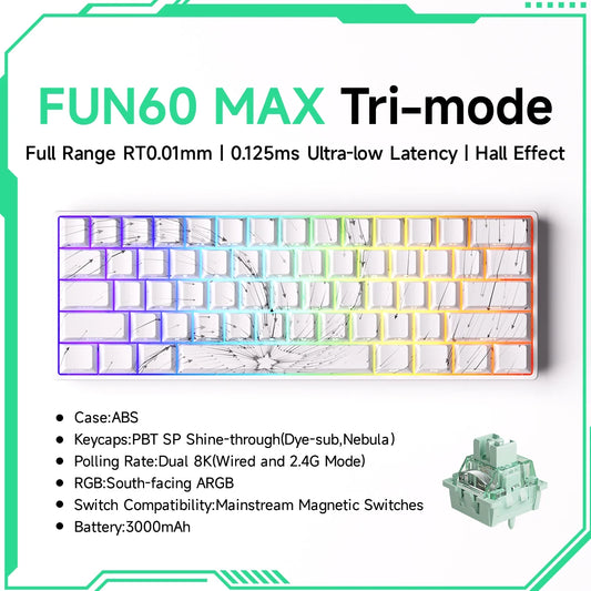 Akko MonsGeek FUN68 FUN60 PRO&MAX  HE Magnetic Keyboard 60% 65% Gaming Keyboards Rapid Trigger 8K Custom Keyboard Gamer Esports