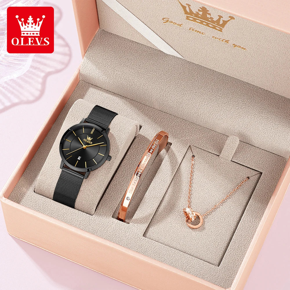 OLEVS Elegant Quartz Wristwatch Set