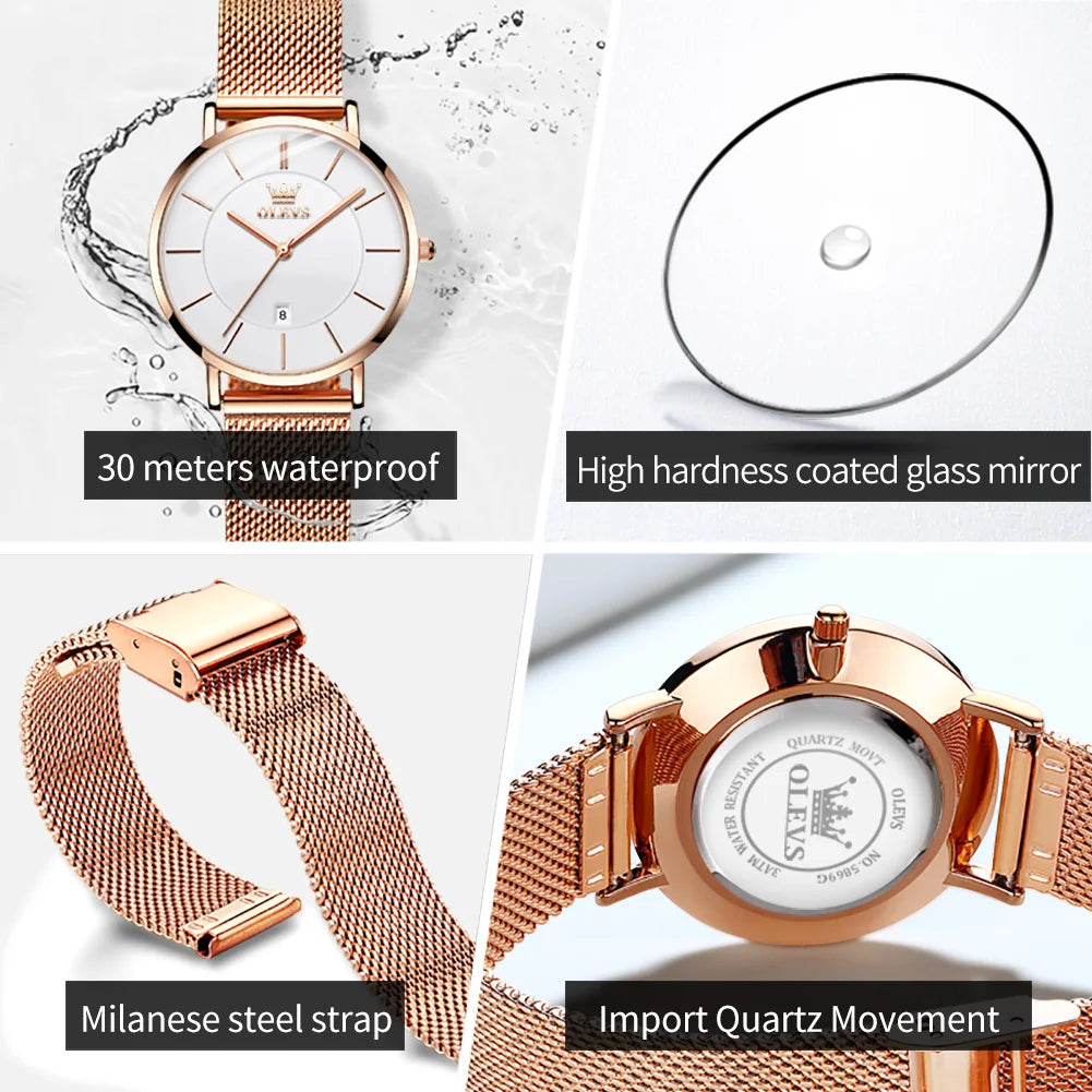 OLEVS Elegant Quartz Wristwatch Set