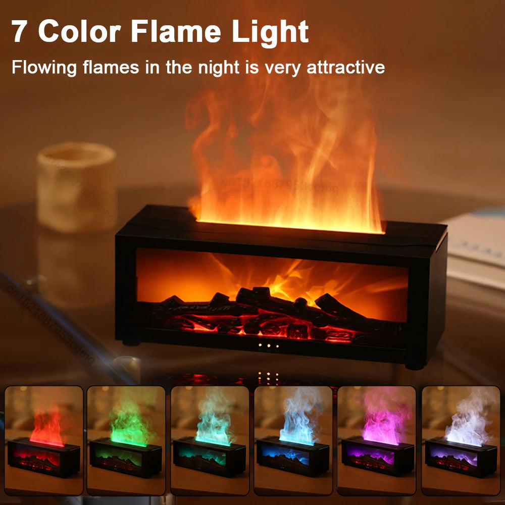 Air Humidifier & Aroma Diffuser with Flame LED Light