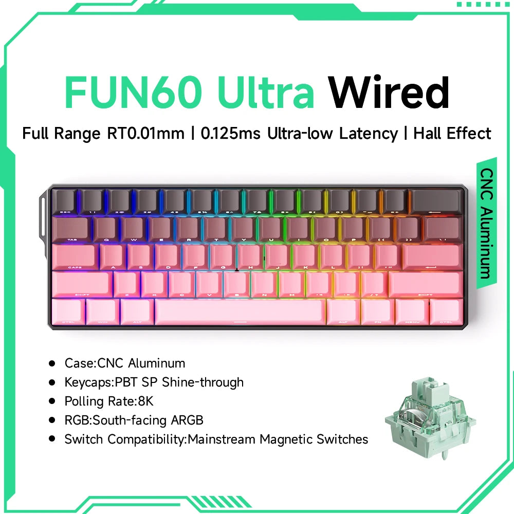 Akko MonsGeek FUN68 FUN60 PRO&MAX  HE Magnetic Keyboard 60% 65% Gaming Keyboards Rapid Trigger 8K Custom Keyboard Gamer Esports