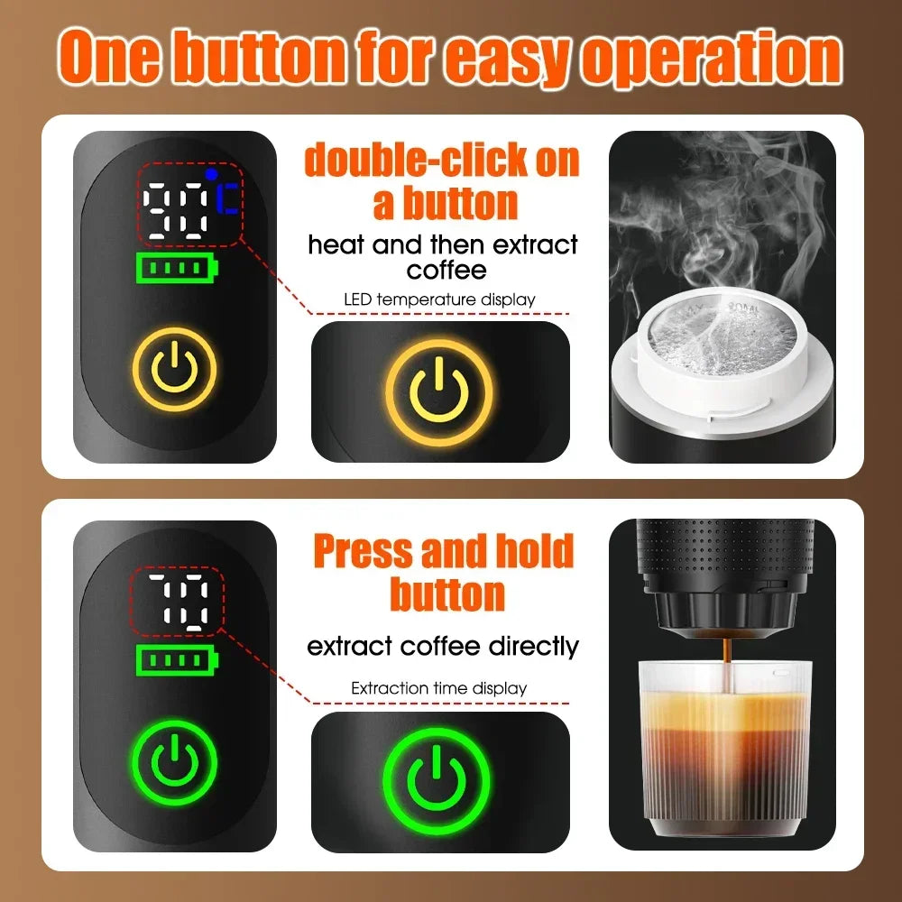 DENOKIN Portable Espresso Coffee Machine With Digital Display