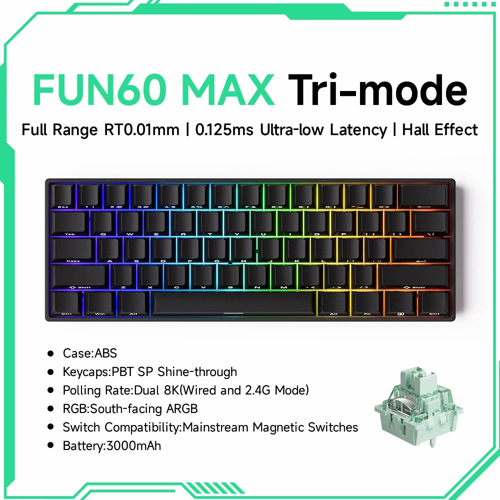 Akko MonsGeek FUN68 FUN60 PRO&MAX  HE Magnetic Keyboard 60% 65% Gaming Keyboards Rapid Trigger 8K Custom Keyboard Gamer Esports