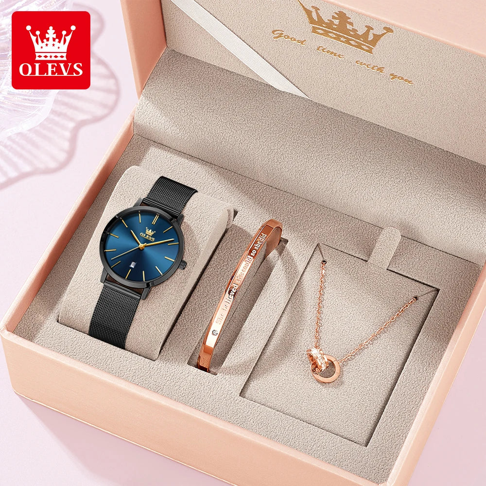 OLEVS Elegant Quartz Wristwatch Set