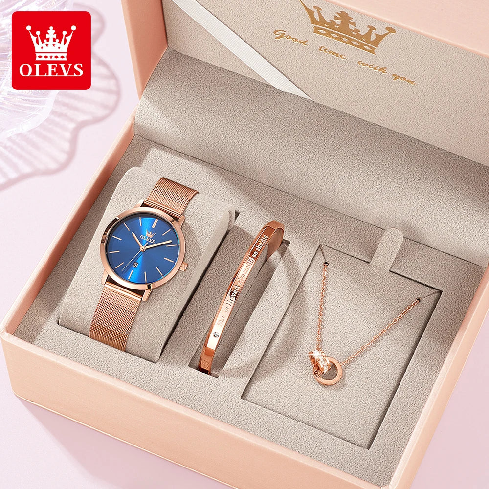 OLEVS Elegant Quartz Wristwatch Set