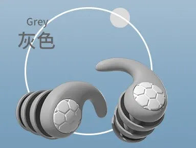 Silicone Noise Cancelling Earplugs Noise Filter Sleep Swimming Waterproof Three Layer Mute Earplugs