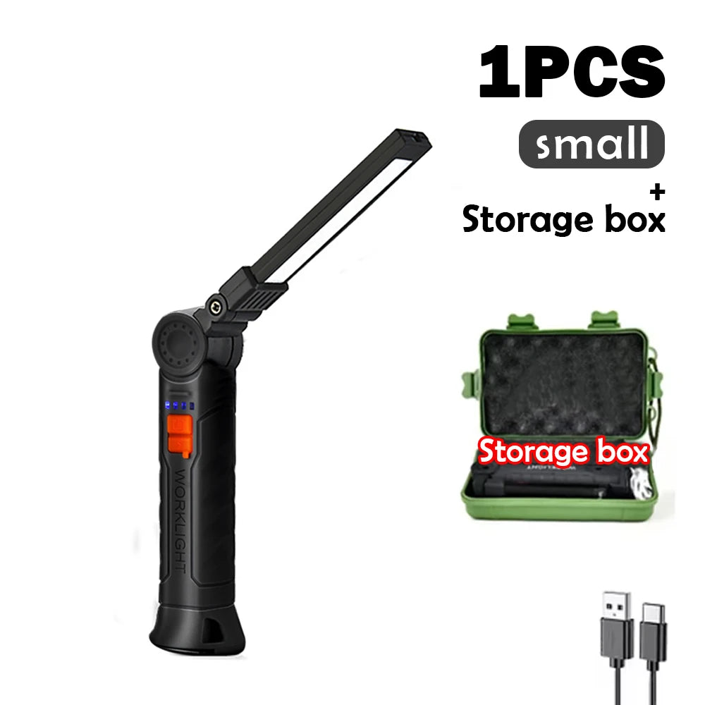 Multifunctional G51 Work Light Portable Led Rechargeable Light Waterproof Camping Light Magnet Flashlight With Built-in Battery