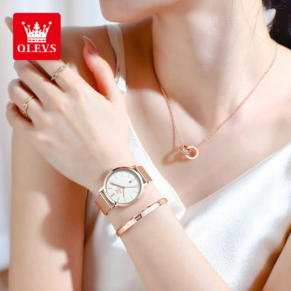 OLEVS Elegant Quartz Wristwatch Set