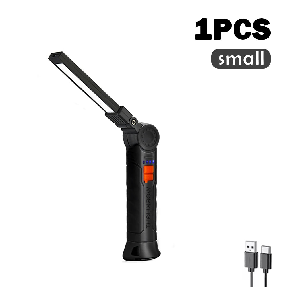Multifunctional G51 Work Light Portable Led Rechargeable Light Waterproof Camping Light Magnet Flashlight With Built-in Battery