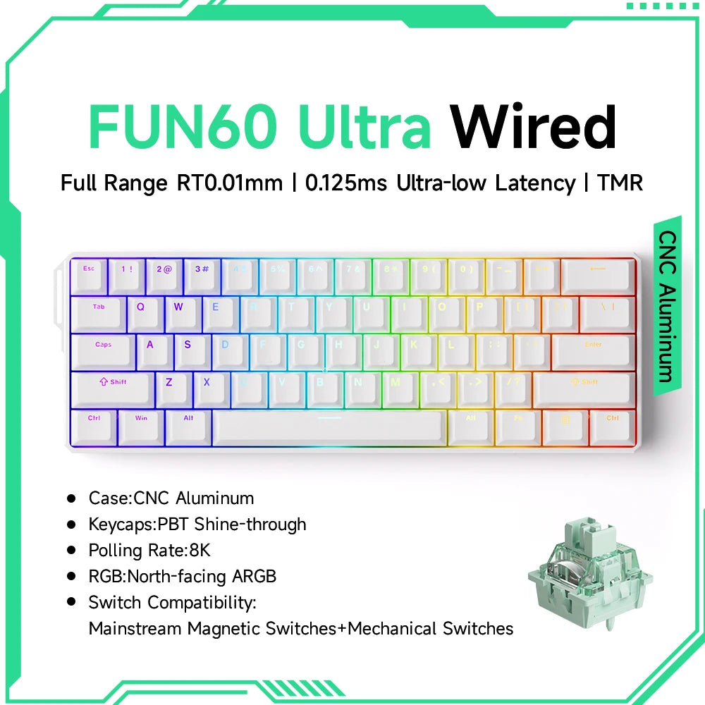 Akko MonsGeek FUN68 FUN60 PRO&MAX  HE Magnetic Keyboard 60% 65% Gaming Keyboards Rapid Trigger 8K Custom Keyboard Gamer Esports