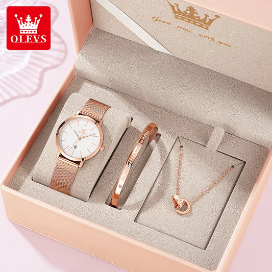 OLEVS Elegant Quartz Wristwatch Set
