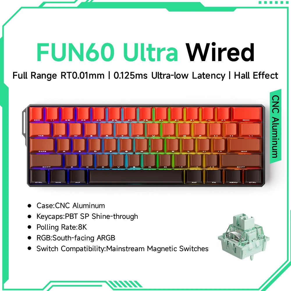 Akko MonsGeek FUN68 FUN60 PRO&MAX  HE Magnetic Keyboard 60% 65% Gaming Keyboards Rapid Trigger 8K Custom Keyboard Gamer Esports