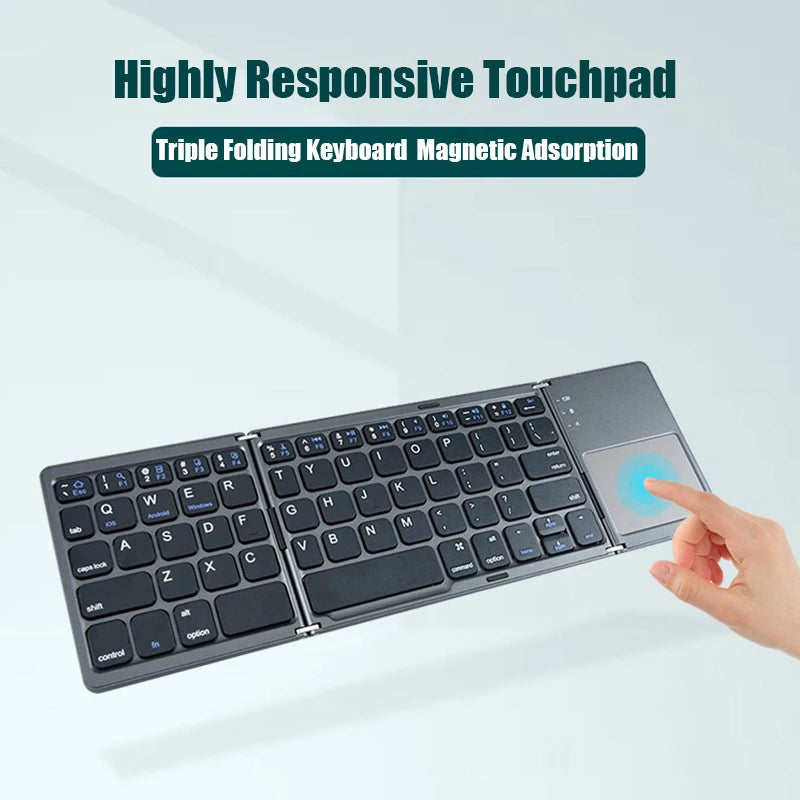 Foldable Wireless Bluetooth Keyboard With Touchpad Folding Keyboard