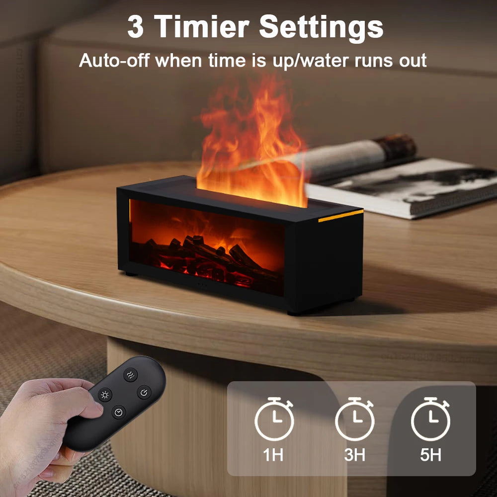Air Humidifier & Aroma Diffuser with Flame LED Light