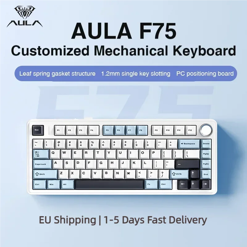 AULA F75 2.4G Wireless/Bluetooth/Wired Gaming Mechanical Keyboard