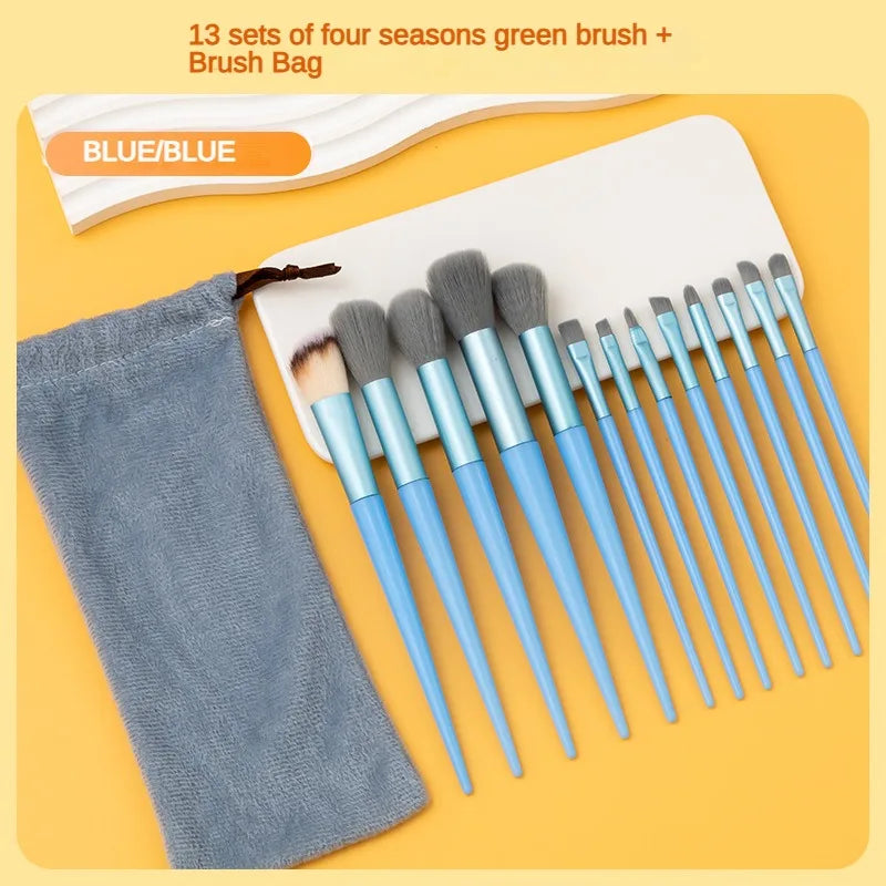 13 Purple Flower Holly Leaf Makeup Brush set