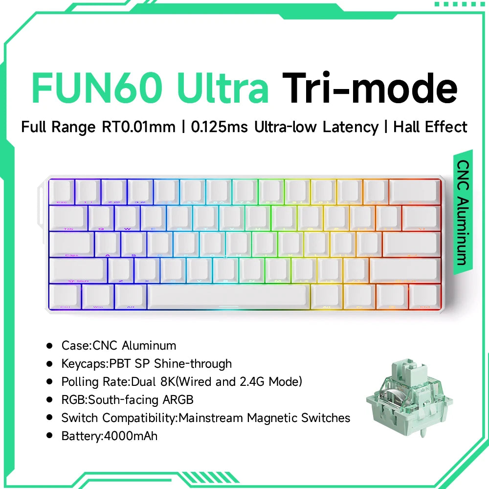 Akko MonsGeek FUN68 FUN60 PRO&MAX  HE Magnetic Keyboard 60% 65% Gaming Keyboards Rapid Trigger 8K Custom Keyboard Gamer Esports