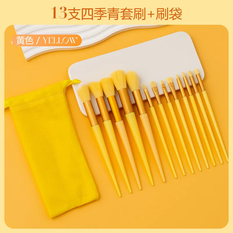 13 Purple Flower Holly Leaf Makeup Brush set