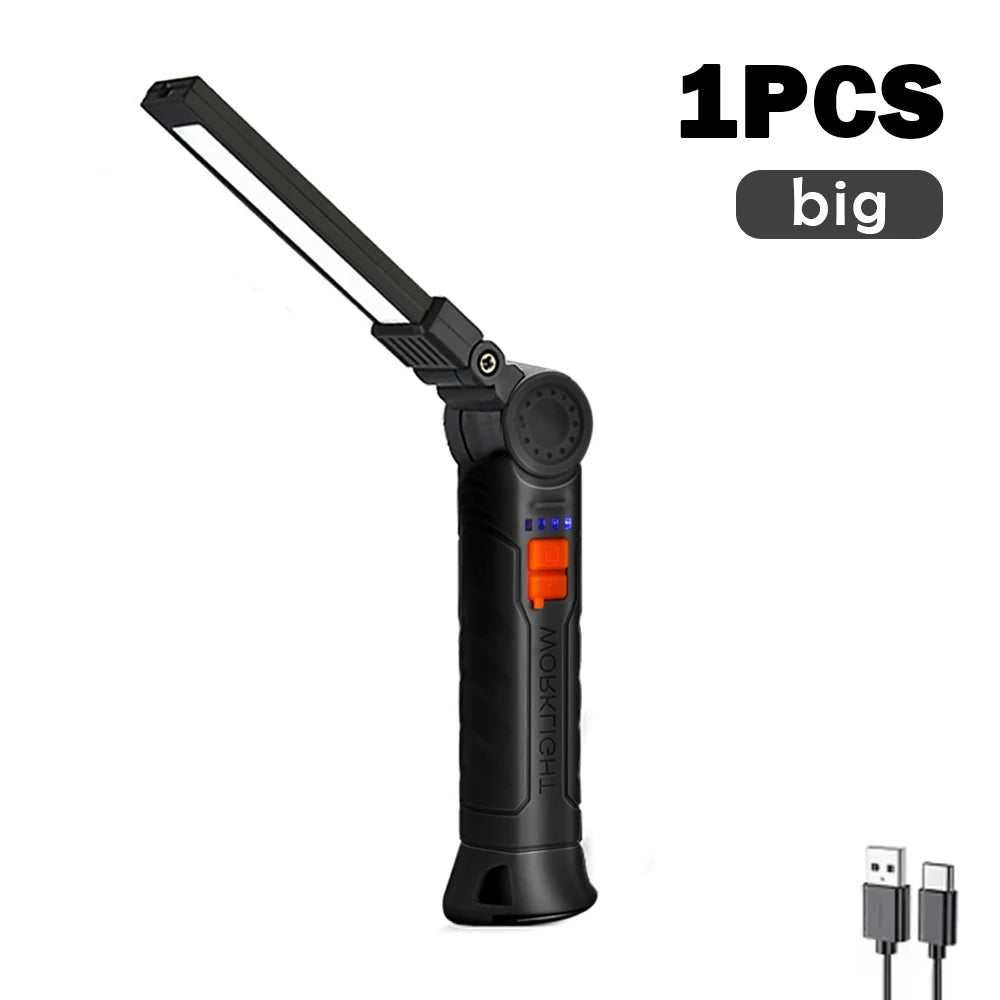 Multifunctional G51 Work Light Portable Led Rechargeable Light Waterproof Camping Light Magnet Flashlight With Built-in Battery