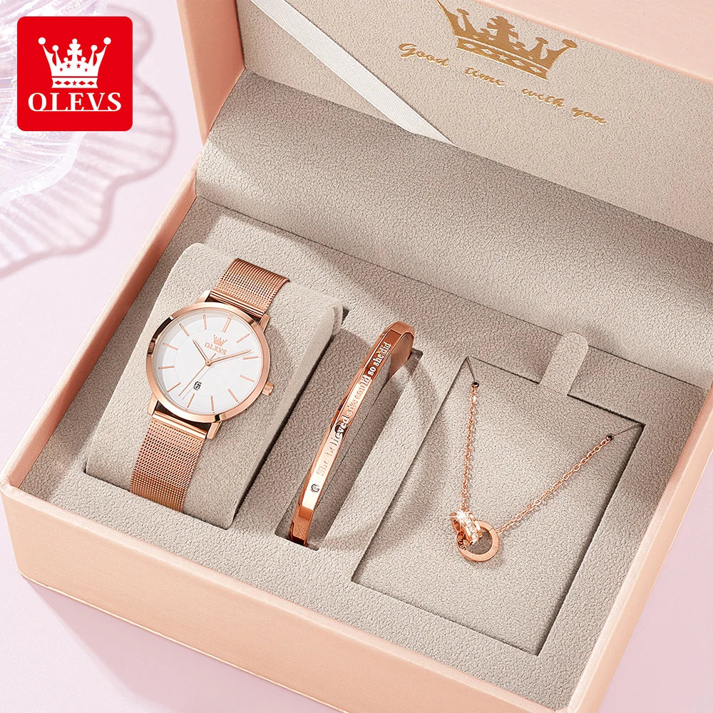 OLEVS Elegant Quartz Wristwatch Set