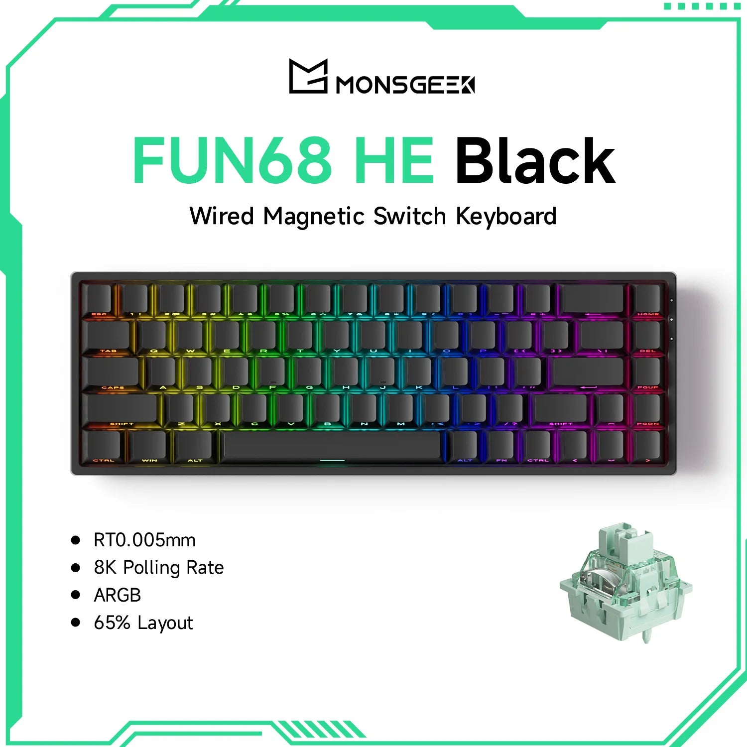 Akko MonsGeek FUN68 FUN60 PRO&MAX  HE Magnetic Keyboard 60% 65% Gaming Keyboards Rapid Trigger 8K Custom Keyboard Gamer Esports