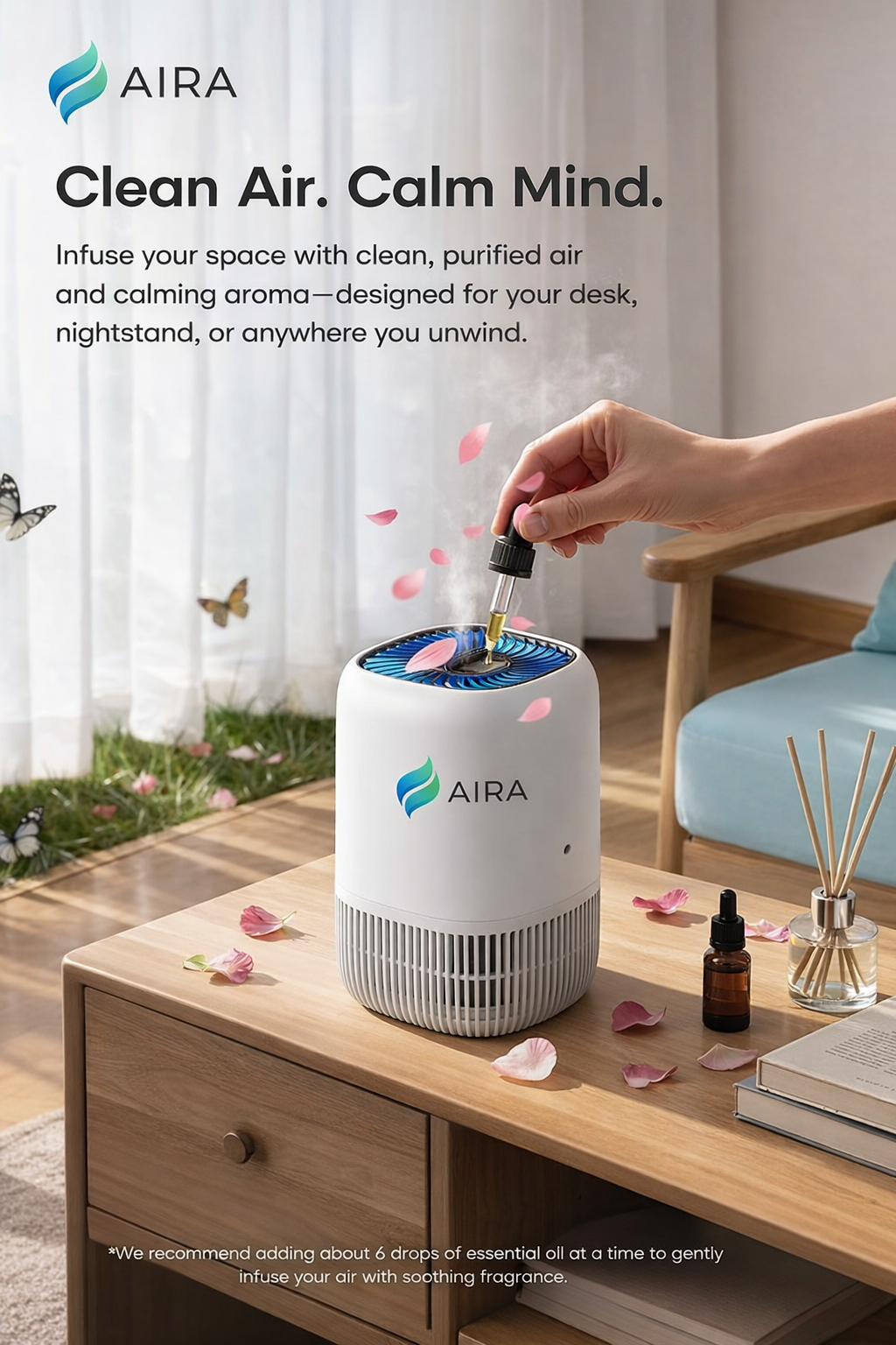 Mini Air Humidifier & Aroma Diffuser