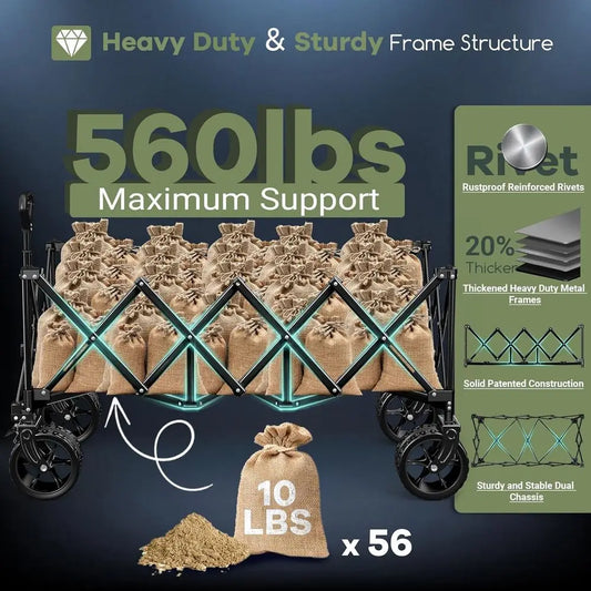300L Heavy Duty Foldable Wagon Cart