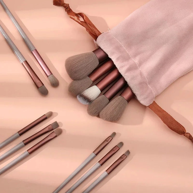 13 Purple Flower Holly Leaf Makeup Brush set
