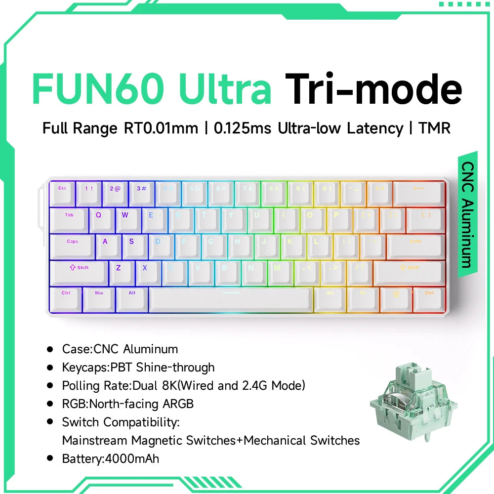 Akko MonsGeek FUN68 FUN60 PRO&MAX  HE Magnetic Keyboard 60% 65% Gaming Keyboards Rapid Trigger 8K Custom Keyboard Gamer Esports
