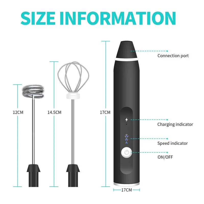 Portable Mini Milk Frothers Wireless Handheld Mixer
