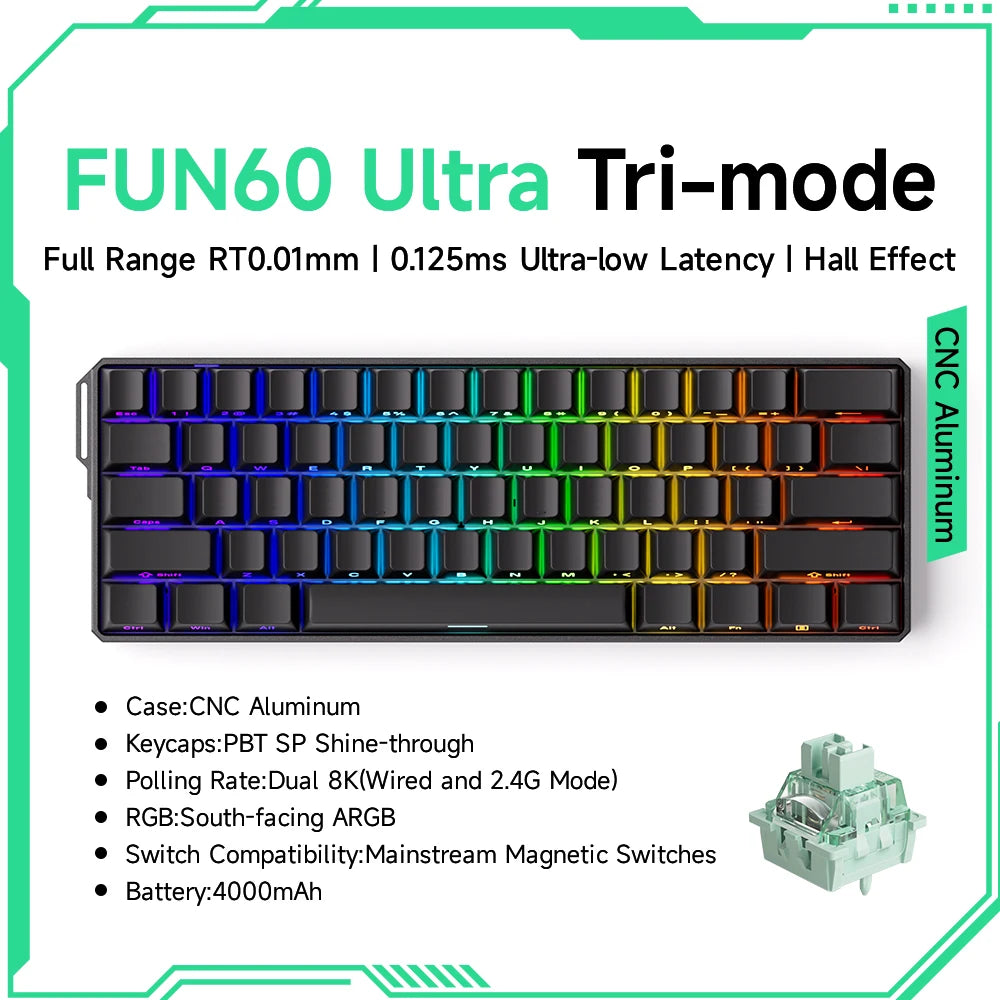 Akko MonsGeek FUN68 FUN60 PRO&MAX  HE Magnetic Keyboard 60% 65% Gaming Keyboards Rapid Trigger 8K Custom Keyboard Gamer Esports