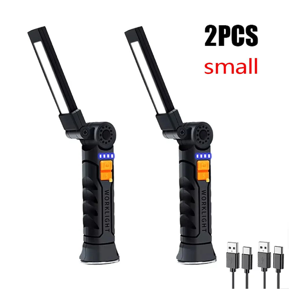 Multifunctional G51 Work Light Portable Led Rechargeable Light Waterproof Camping Light Magnet Flashlight With Built-in Battery