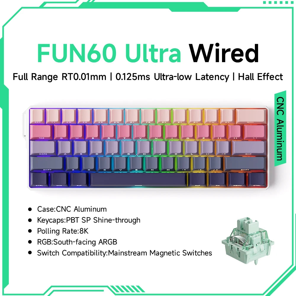 Akko MonsGeek FUN68 FUN60 PRO&MAX  HE Magnetic Keyboard 60% 65% Gaming Keyboards Rapid Trigger 8K Custom Keyboard Gamer Esports